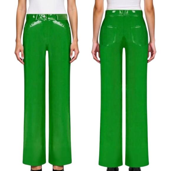 Green Pleather Vinyl Pants by Nocturne - Picture 12 of 12